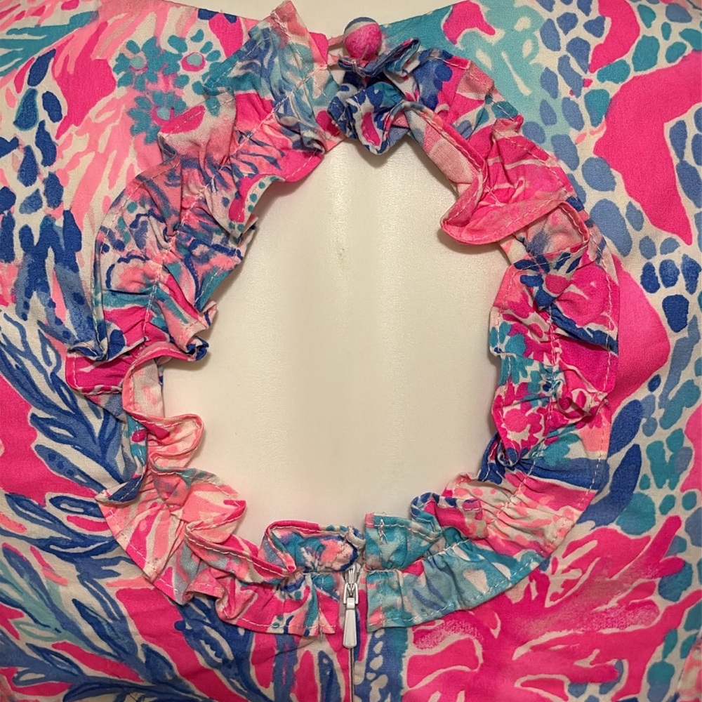 LILLY PULITZER Fiesta Sheath Pascha Hot Pink Aquadesiac Ruffle Dress
Size 0 - Picture 11 of 16